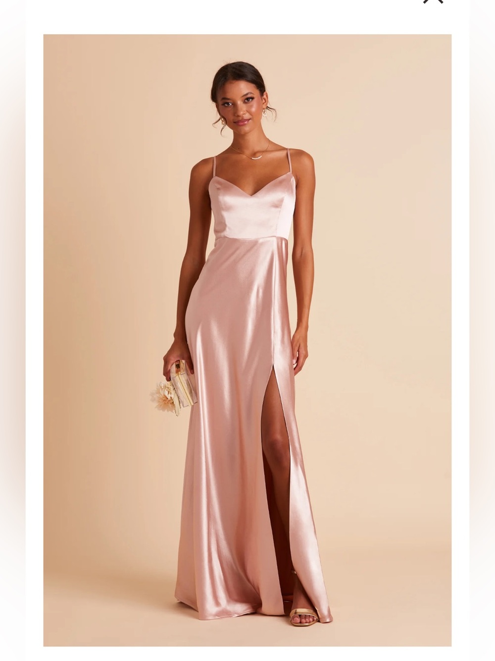 Birdy Grey jay dress in  rose gold with Side Slit.